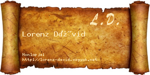 Lorenz Dávid névjegykártya