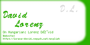 david lorenz business card